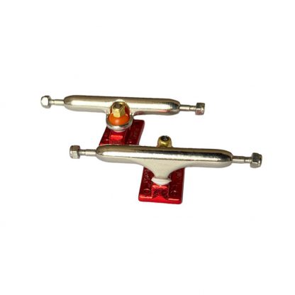 silver red duo fingerboard trucks serlua